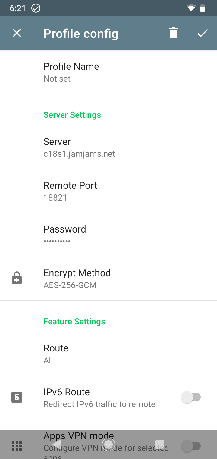 Enter connection details