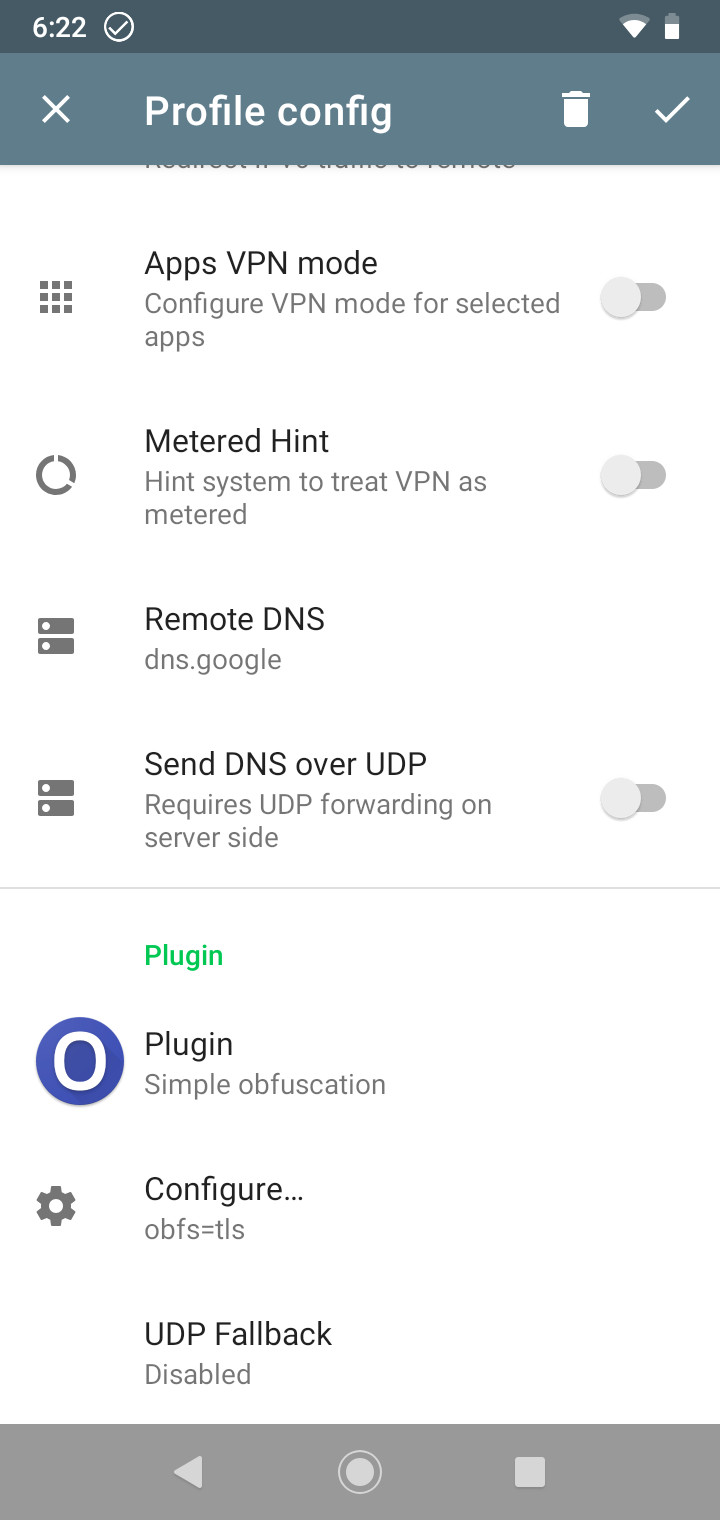 Plugin settings