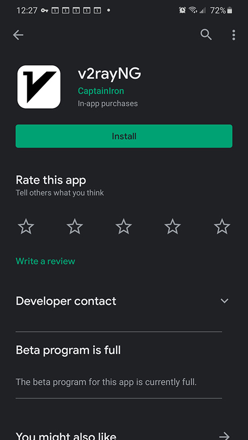 Open v2rayNG settings