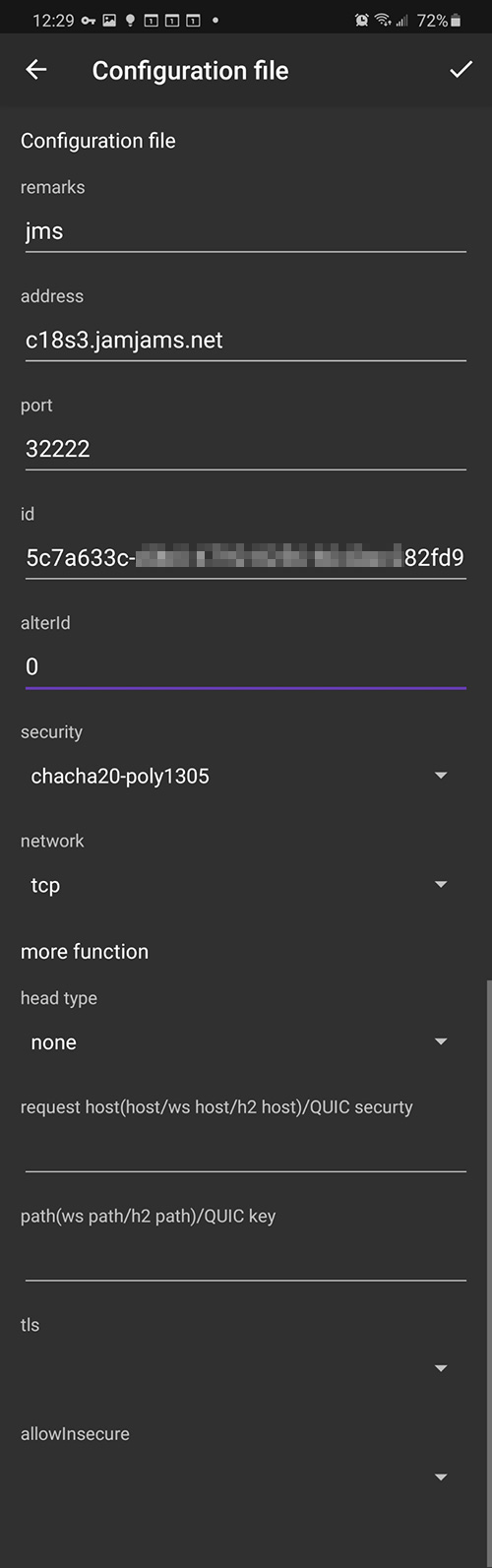 Configure TCP+TLS
