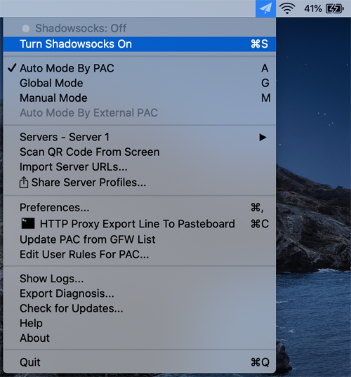 Enter plugin options
