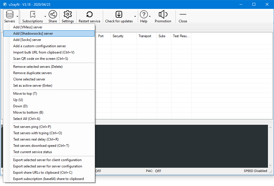 Add a Shadowsocks server